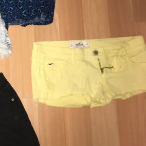 Yellow hollister shorts